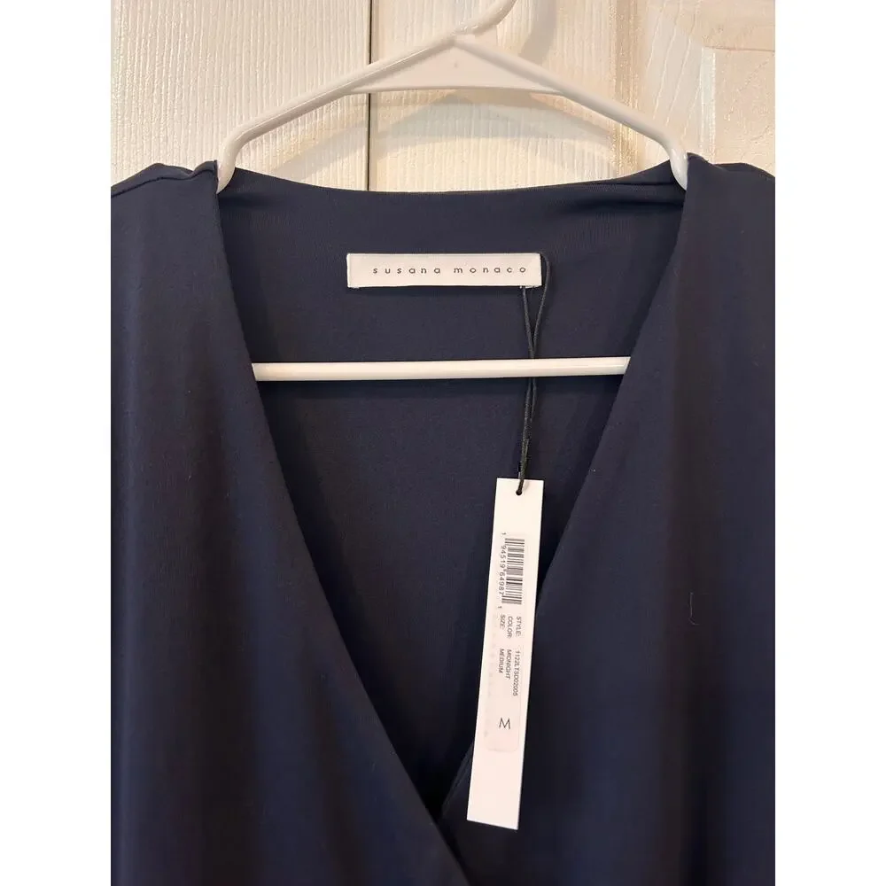 Susana Monaco Long Sleeve Warp Dress Size Medium NEW - Picture 4 of 8